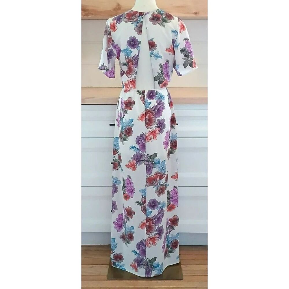 Crystal Sky Maxi Dress Two Front Slits Cutout Back Beachy Boho Juniors Size 5 - Picture 2 of 15